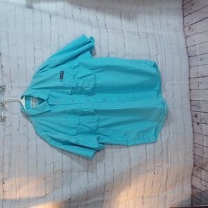 Columbia  PFG Mens Ocean Blue Cotton Fishing Shirt‎ XL